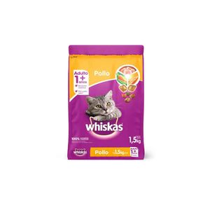 Alimentos Whiskas gatos adultos pollo y leche x1.5kg