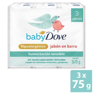 Jabón humectación sensible Baby Dove x 3 und de 75 g