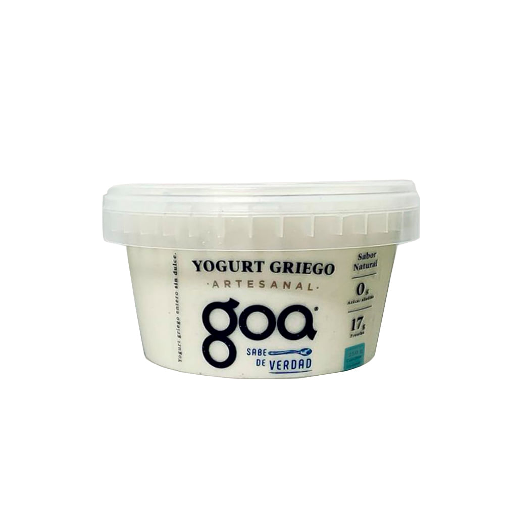 Yogurt griego Goa artesanal natural x250g Tiendas Jumbo
