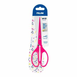 Blíster tijeras de oficina 17 cm serie acid rosado Milan