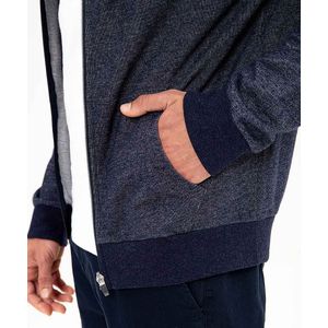 Chaqueta con capucha en Fleece Masculino Azul jaspe FEPRU