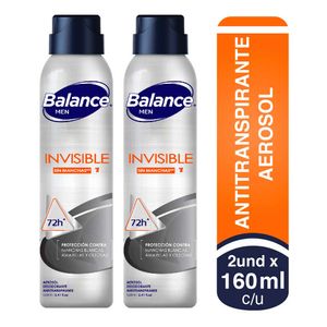 Desodorante Balance aerosol invisible hombre 2 x160ml