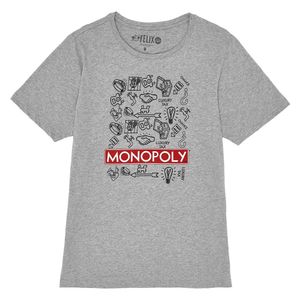 Camiseta mc estampada logo gris caballero,MONOPOLY