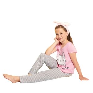 Pijama plargo algodón niña 10 rosado oscuro 56002 ST RINA