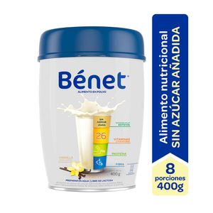Alimento Benet vainilla polvo sin azúcar x400g