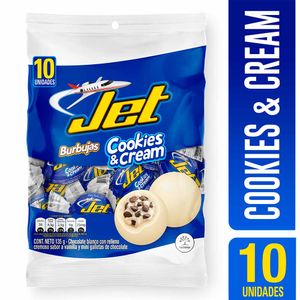 Chocolate Jet burbujas Cookies and Cream x10unds x135g Neto