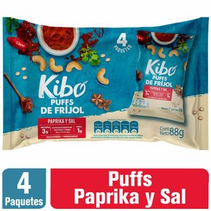 Pasabocas Kibo puffs frijol paprika y sal x4unds x22g c/u