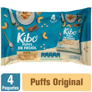 Pasabocas Kibo puffs frijol original x4unds x22g c/u