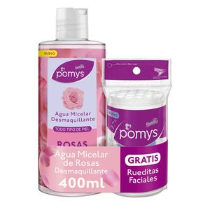 Agua Micelar Pomys rosas x400ml + Rueditas faciales