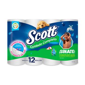 Papel higiénico Scott cuidado completo Triple hoja x12 rollos x21.5m c-u