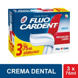 Crema dental Fluocardent prevención caries x3und x75ml c/u