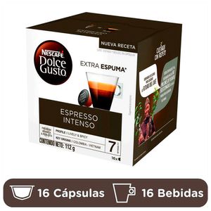 Cápsulas de Café Expreso Intenso Nescafé Dolce Gusto 16 Tazas preparadas x 128gr