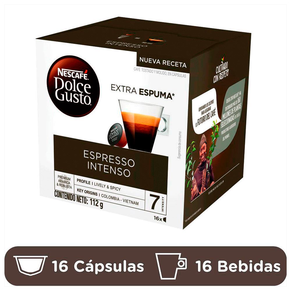 Café con leche en cápsulas intenso Nescafé Dolce Gusto caja 16