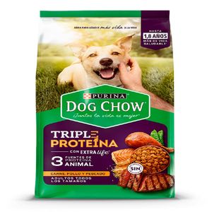Comida para perro Dog Chow Triple Proteína todos los tamaños x22.7kg
