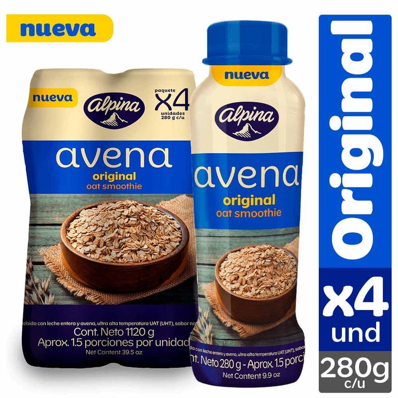 Avena Alpina original botella x4 x280g | Tiendas Metro