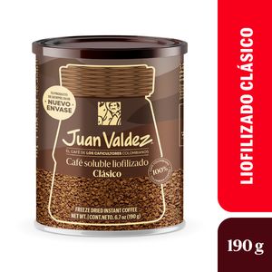 Cafe Juan Valdez soluble liofilizado clasico x190g