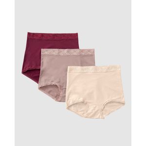 Paquete x 3 Confortables Panties Clásicos de Ajuste y Cubrimiento Total