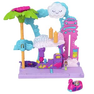 Muñeca Polly Pocket Pollyville Auto-lavado con 2 muñecas