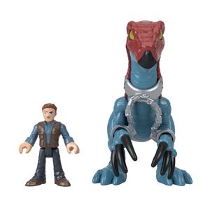 Juguete Imaginext Jurassic World Therizinosaurus & Owen