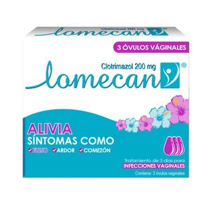 Óvulos vaginales Lomecan 200 mg x 3 und
