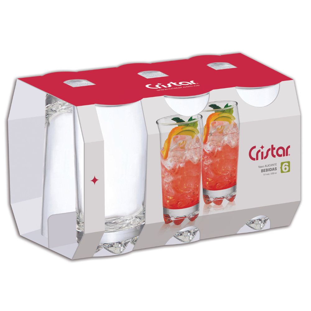Set x6 vasos Alicante Bebidas Cristar