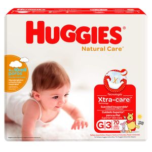 Pañales Huggies natural care g x70und
