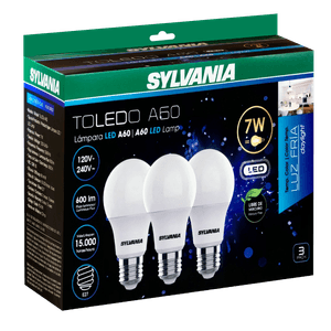 Bombillo LED Sylvania 7W luz  blanca Pack x 3 unidades