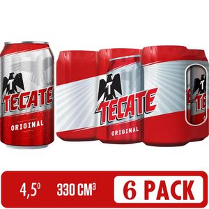 Cerveza Tecate Original Lata 6 pack x330ml