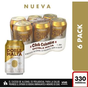 Cerveza Club Colombia doble malta lata x6und x330ml c-u