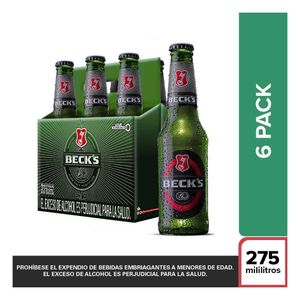Cerveza Beck's botella x6unds x275ml c-u