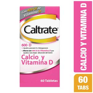 Tabletas Caltrate 600 + D calcio y vitamina D x60 tabs