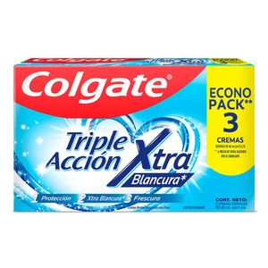 Crema dental Colgate triple acción xtra blancura x3und x60ml c-u
