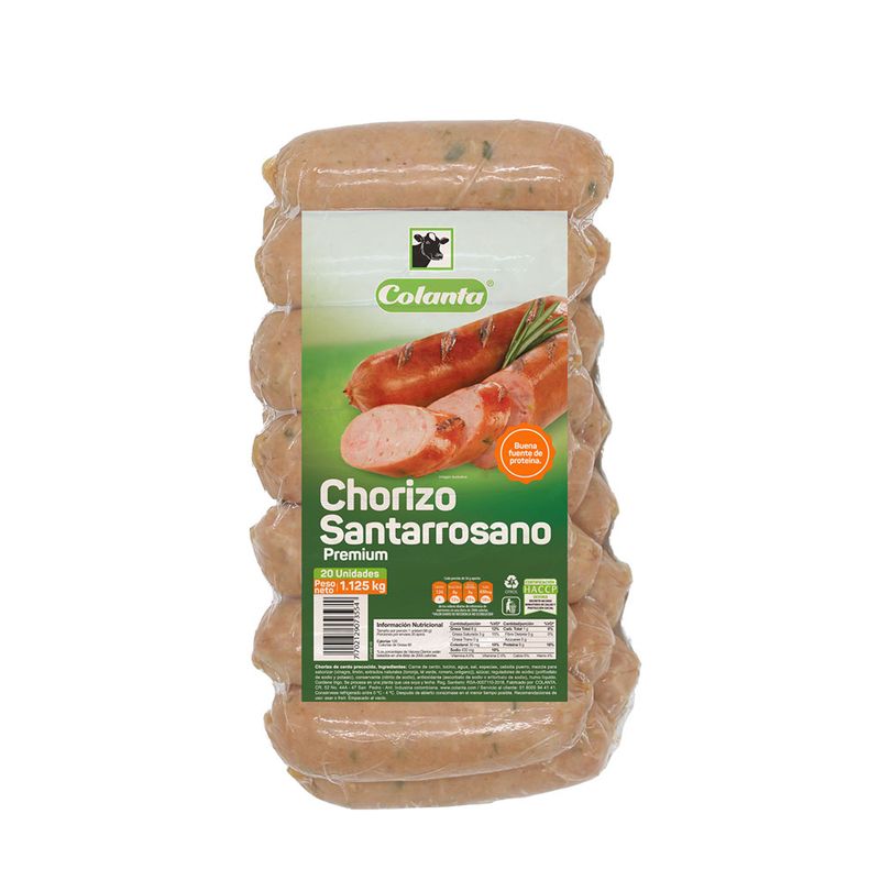 Chorizo Santarrosano Colanta X20 X1125g Tiendas Metro