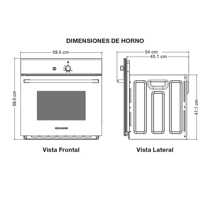 Horno de Empotrar CHALLENGER 60cms Gas Natural 1.2545.38.0