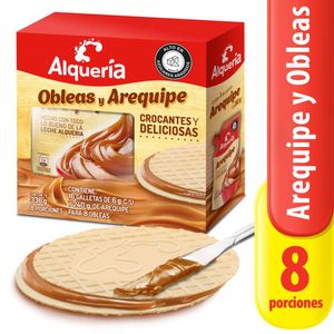 Obleas Alqueria x16 galletas x96g + arequipe x240g