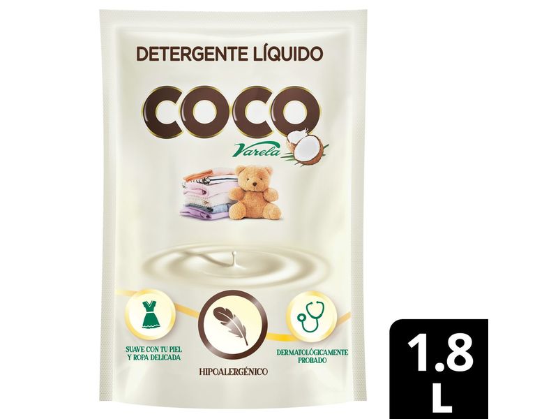 Detergente líquido Coco Varela hipoalergénico x1800ml - Tiendas Jumbo