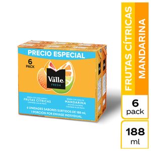 Jugo del Valle fresh mandarina + Citric x6unds x188ml c-u