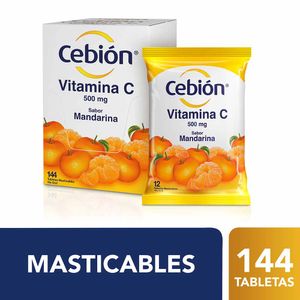 Vitamina C Cebión sabor mandarina 12 bolsas x12 tabletas