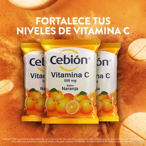 Vitamina C Cebión sabor naranja 3 bolsas x12 tabletas