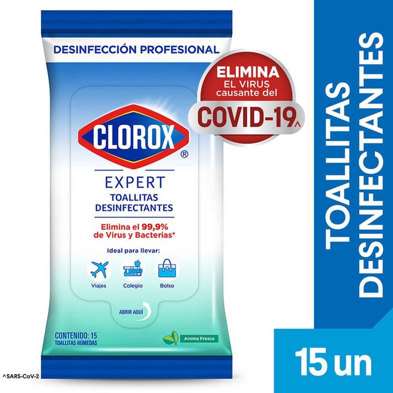 Toallas desinfectantes Clorox expert flowpack fresco x15unds - Tiendas Metro