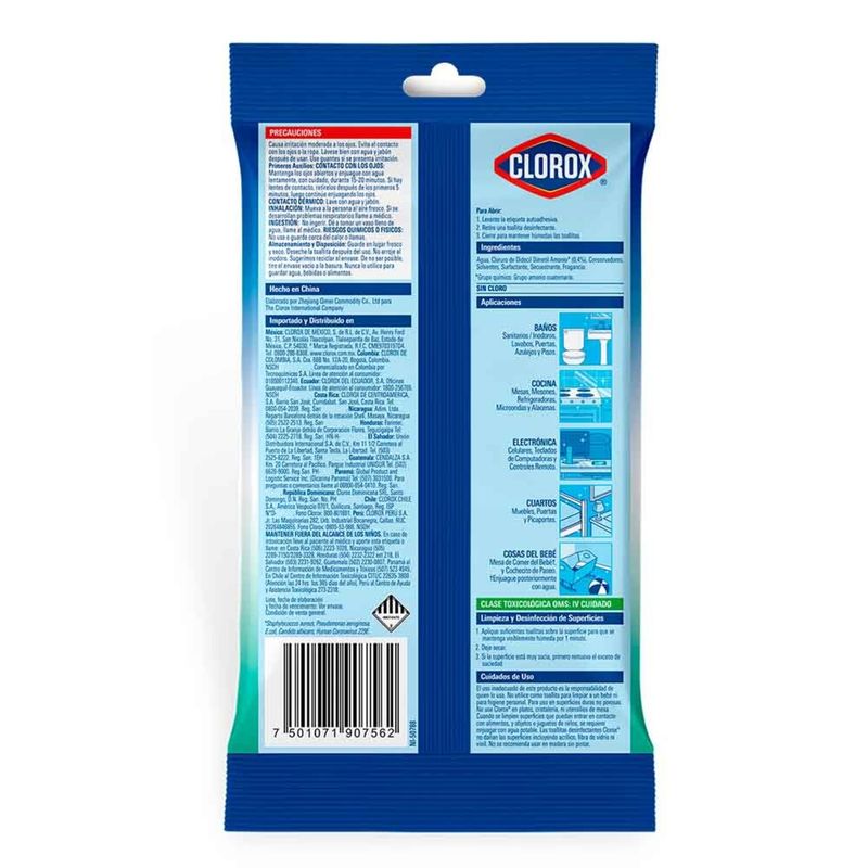 Toallas desinfectantes Clorox expert flowpack fresco x15unds - Tiendas Metro