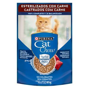 Alimento húmedo para gatos Cat Chow adultos esterilizados carne x85g