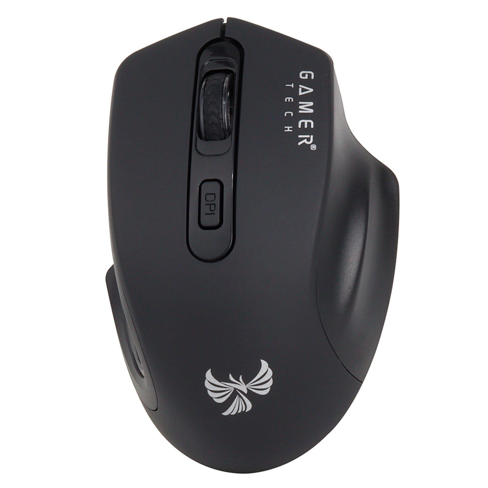 Mouse Jaltech Gamer inalámbrico recargable Negro