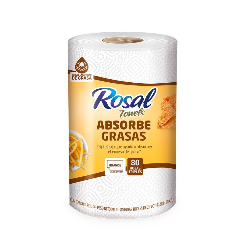 Toalla de Cocina Rosal Plus Ultra absorbente x 90 hojas x 1 rollo - Tiendas  Jumbo