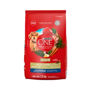 Comida para perro Purina One Cachorros todos los tamaños pollo y carne x2kg