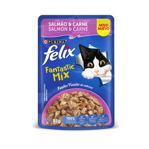 Alimento húmedo para gatos Felix Fantastic Mix salmón carne x85g