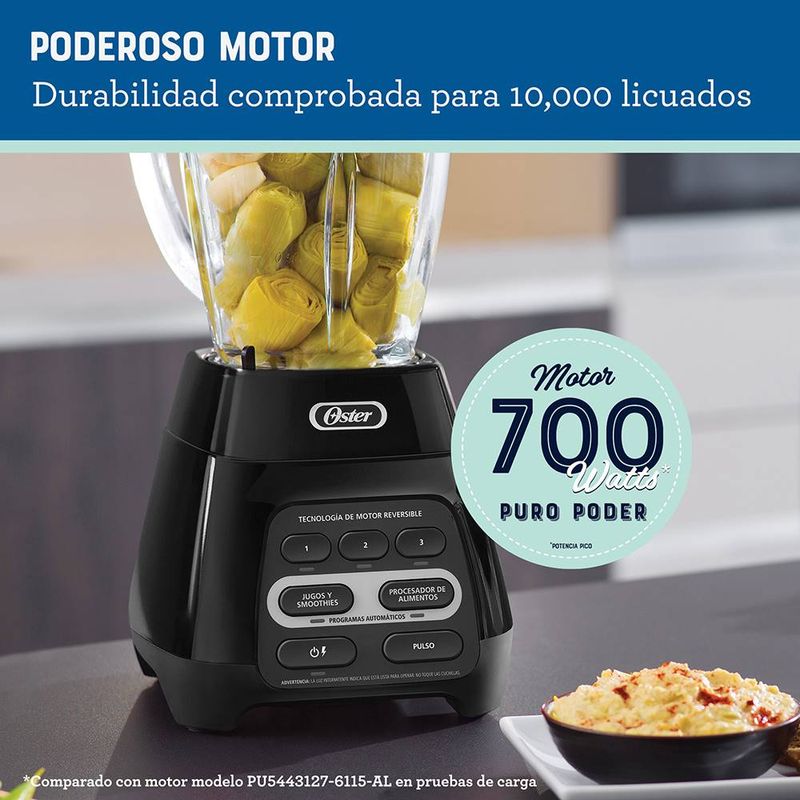 Licuadora 700w reversible 3 velocidades Negro Oster