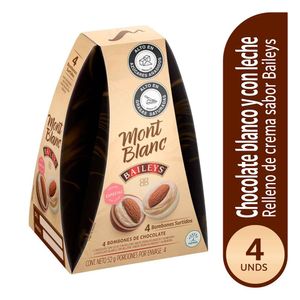 Chocolates Mont Blanc rellenos de crema sabor a Baileys surtido x 4und x 52g peso neto