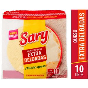 Arepas Sary con queso extradelgadas x10und x600g