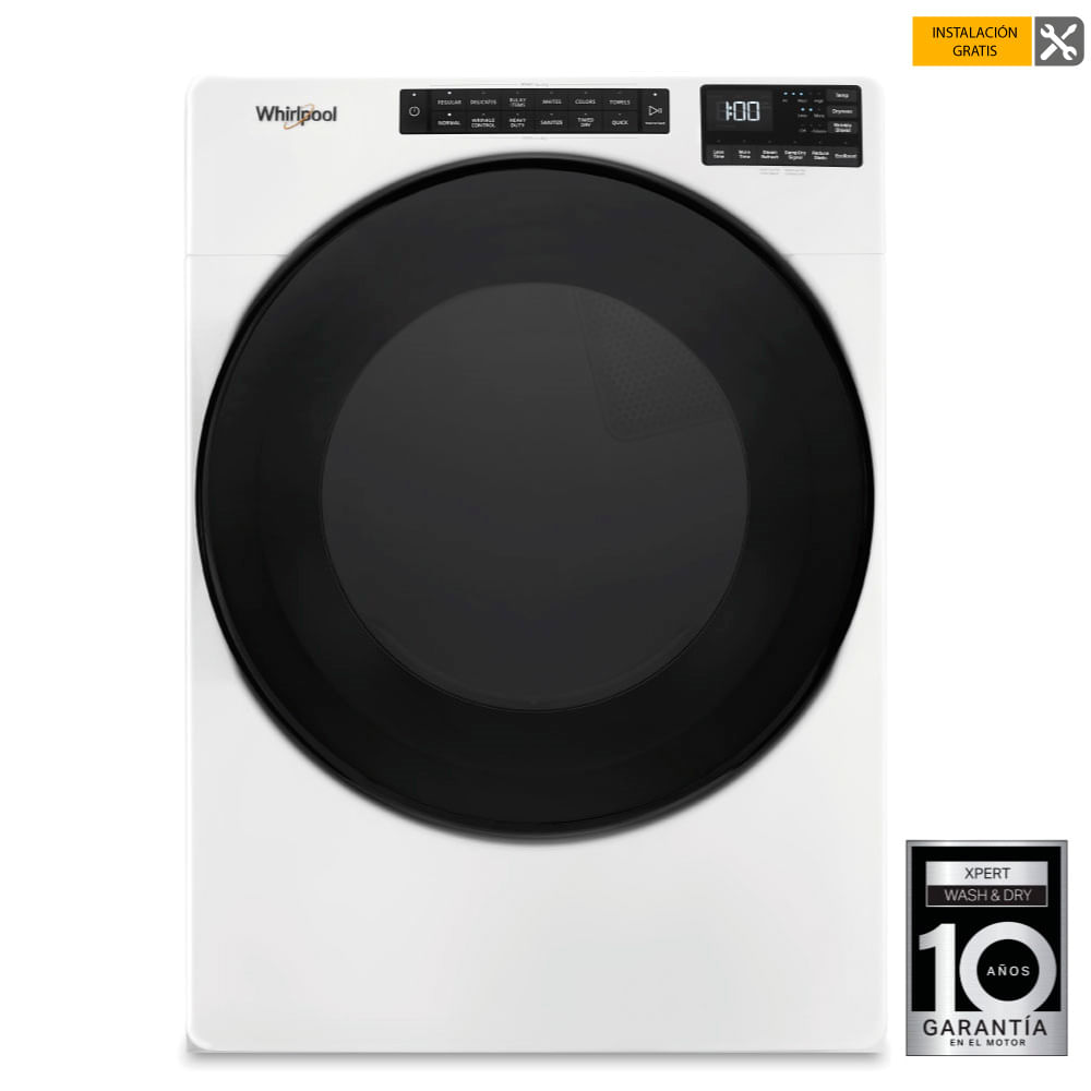 Secadora Whirlpool carga frontal 23kg 7MWED6605MW Blanco Tiendas